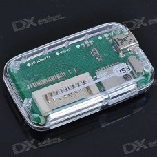 All-in-One Mini USB 2.0 MS/MS Pro/MS Duo/T-Flash/SDHC/SD/MMC Card Reader (Max. 32GB) All-in-One Mini USB 2.0 MS/MS Pro/MS Duo/T-Flash/SDHC/SD/MMC Card Reader (Max. 32GB)