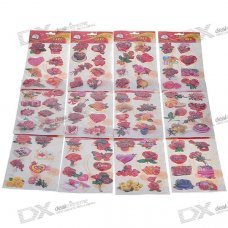 3D Handmade Paper Card - Flowers (12-Piece Pack)