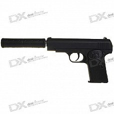 K17A 6mm Spring-load Alloy Pistol BB Gun Toy with Muffler K17A 6mm Spring-load Alloy Pistol BB Gun Toy with Muffler