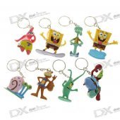 Cute SpongeBob Squarepants Figure Keychains Set (8-Piece Set/Assorted)