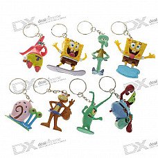 Cute SpongeBob Squarepants Figure Keychains Set (8-Piece Set/Assorted)