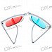 Foldable Plastic Frame Resin Lens Blue + Red 3D Anaglyphic Glasses