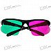 Plastic Frame Resin Lens Green + Magenta Red 3D Anaglyphic Glasses