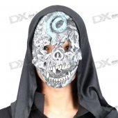 Halloween Scary Devil Mask with Blue Snakes on the Forehead