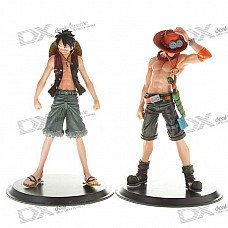 One Piece Figures with Display Base - Monkey.D.Luffy + Portgas.D.Ace