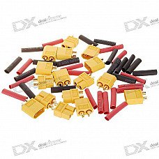 XT60 Connectors with Heat Shrink Tubing for RC Battery (8 Pairs)