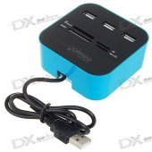 3-Port USB 2.0/1.1 Hub + MS/MS PRO DUO/SD/MMC/M2/Micro SD Card Reader