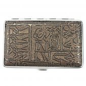Mysterious Egyptian Glyphs Metal Cigarette Case (Holds 14)