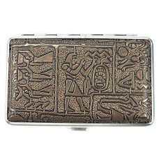 Mysterious Egyptian Glyphs Metal Cigarette Case (Holds 14)