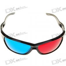 Re-useable Plastic Frame Resin Lens Anaglyphic Blue + Red 3D Glasses Re-useable Plastic Frame Resin Lens Anaglyphic Blue + Red 3D Glasses