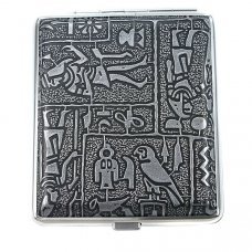 Mysterious Egyptian Glyphs Metal Cigarette Case (Holds 18)