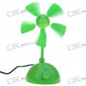 USB Powered Adjustable Wind Speed 5 Fan Blade Cooling Fan (Green)