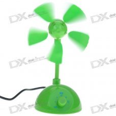 USB Powered Adjustable Wind Speed 5 Fan Blade Cooling Fan (Green)