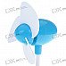 USB Powered Adjustable Wind Speed 3 Blade Cooling Fan (Blue + White)