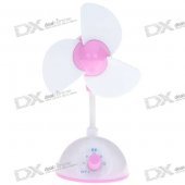 USB Powered Adjustable Wind Speed 3 Fan Blade Cooling Fan (Pink + White)