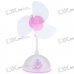 USB Powered Adjustable Wind Speed 3 Fan Blade Cooling Fan (Pink + White)