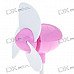 USB Powered Adjustable Wind Speed 3 Fan Blade Cooling Fan (Pink + White)