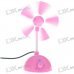 USB Powered Adjustable Wind Speed 5 Fan Blade Cooling Fan (Pink)