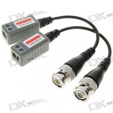 CCTV via CAT-5 Twisted Pair Video Balun Transceivers with Extension Cable (Pair) CCTV via CAT-5 Twisted Pair Video Balun Transceivers with Extension Cable (Pair)