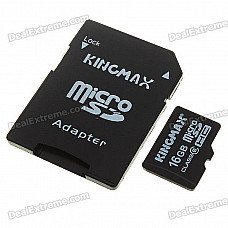 Genuine KingMax Micro SD/TransFlash Card with SD Card Adapter (16GB/Class 6)