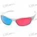 Re-useable Plastic Frame Resin Lens Anaglyphic Blue + Red 3D Glasses