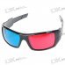 Re-useable Plastic Frame Resin Lens Anaglyphic Blue + Red 3D Glasses