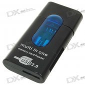 USB 2.0 SD/M2/MS/TF Card Reader (Black)