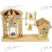 Stylish Wood Ferris Wheel Windmill Music Box with Funnel (Bear)