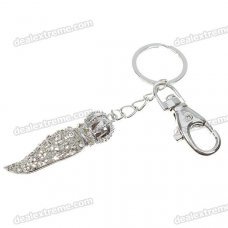Copper + Crystal Crown Hollow Out Keychain - Silver