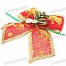 Festive Christmas Bow Ornament - Red + Gold + Green (6-Piece Pack)