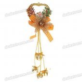 Festive Christmas Bells Ornament - Gold (2-Piece Pack)