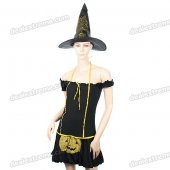 Halloween Cosplay Spandex Witch Costume Dress Set (2-Piece Set)
