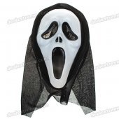 Halloween Party Scream Ghost Mask with Head Cover