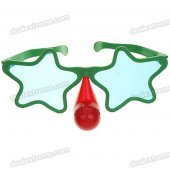 Funny Five-Pointed Star Style LED Red Nose Glasses Toy - Color Assorted (3*LR41)