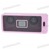 1.5" LCD Portable Rechargeable Battery Power MP3 Music Speaker with FM/SD/USB (Pink)