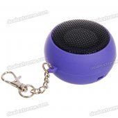 Ultra Mini Hamburger USB Rechargeable Portable Speaker Keychain - Purple (3.5mm Jack)