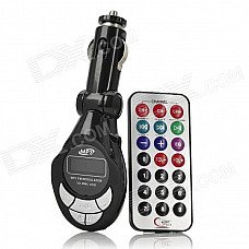 1.0" LCD Car MP3 Player FM Transmitter with IR Remote Controller - Black (2.5mm Audio/SD/USB/DC12V) 1.0" LCD Car MP3 Player FM Transmitter with IR Remote Controller - Black (2.5mm Audio/SD/USB/DC12V)