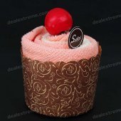 Set of 2 Cute Roll-Up Cotton Towels - Cheese Cake Figure (5-Set)