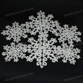 Christmas Decoration - Shining Plastic Snowflake Ornaments (6-Piece Pack)