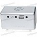 Rechargeable Portable 1.3" LCD TF/USB MP3 Music Speaker with FM Radio - Silver (3.5mm Jack) Rechargeable Portable 1.3" LCD TF/USB MP3 Music Speaker with FM Radio - Silver (3.5mm Jack)
