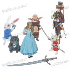 Alice in Wonderland PVC Anime Figures (7-Figure Set)