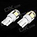 T10 1.2W 6500K 32-Lumen 5-SMD LED Car White Light Bulbs (Pair/DC 12V) T10 1.2W 6500K 32-Lumen 5-SMD LED Car White Light Bulbs (Pair/DC 12V)