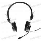 On-Ear Closed Back Stereo Headphones with Microphone & Volume Control (3.5mm Jack)