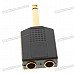 Gold Plated 6.5mm Male to 2 Female Mono Audio Split Adapter