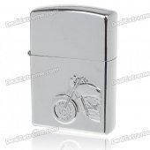 3D Motorbike Pattern Fuel Lighter - Silver