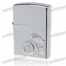 3D Motorbike Pattern Fuel Lighter - Silver