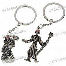 Vintage Alloy Skeleton Man Skull Style Keychains (2-Pack)