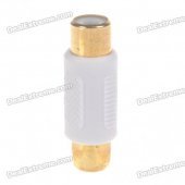 Gold Plated RCA Female to RCA Female Adapter - White