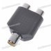 Nickel Plated RCA Female to 2 RCA Female Adapter - Black