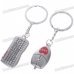 Unique Valentines' Zinc Alloy Keychains - Mouse & Keyboard (2-Piece Set)